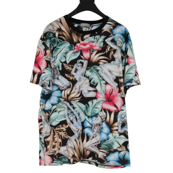 Dior Sorayama T Shirt Size Large Black Red Cotton Floral Flower Robot Print - Picture 1 of 10
